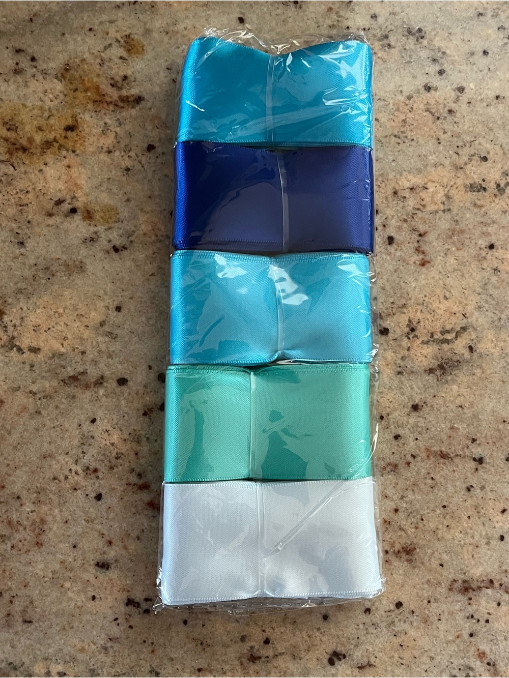 Satin Ribbon Pack in Teal, Navy, Aqua & White